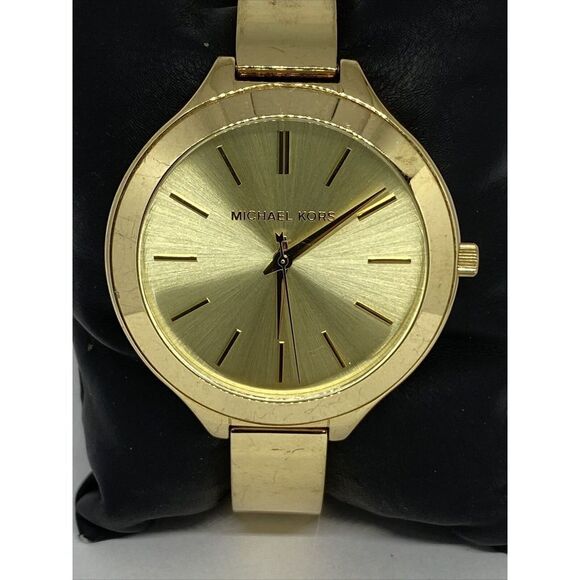 Michael Kors Slim Runway MK3275 Women's Gold Stainless Steel Analog Watch MP893 - Picture 2 of 12